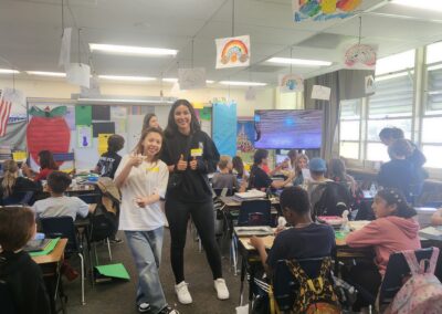 Nhi Nguyen and Nicole Romero visited Tracy Beach’s fifth grade class to teach about microbial processes