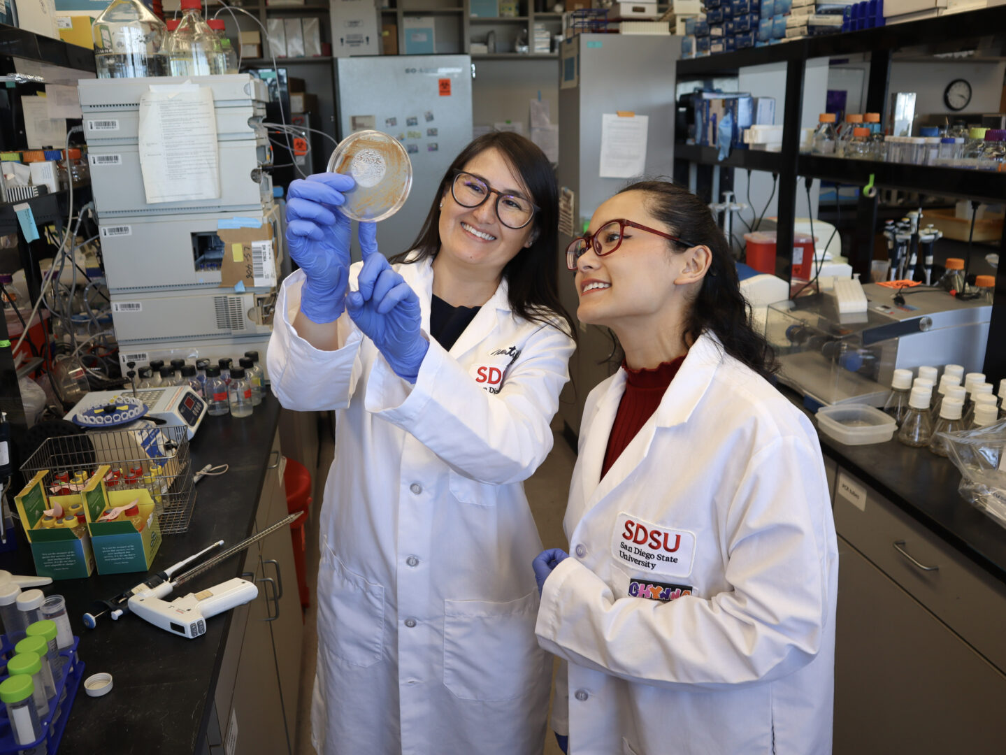 Researchers in Marina Kalyuzhnaya's lab